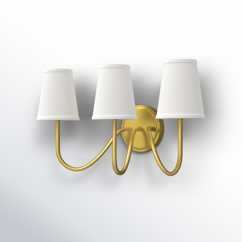 Mariposa 3 - Light Dimmable Armed Sconce in Natural Brass, Natural Brass
