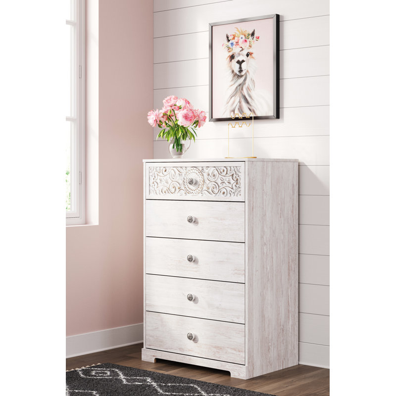 Brown Cottage Style Tall Chest of Drawers