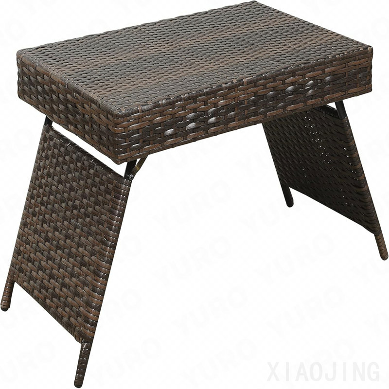 Table pliante, osier portatif, brun