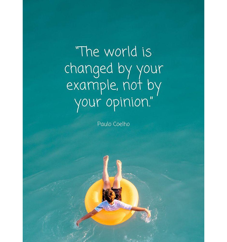 Trinx ArtsyQuotes Gallery Wrapped Canvas Art Titled: Paulo Coelho Quote: World is Changed