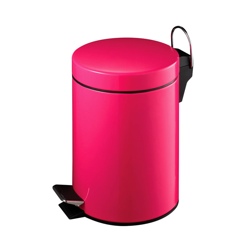 Steel Step On Kitchen Trash Can - 3L, Pink