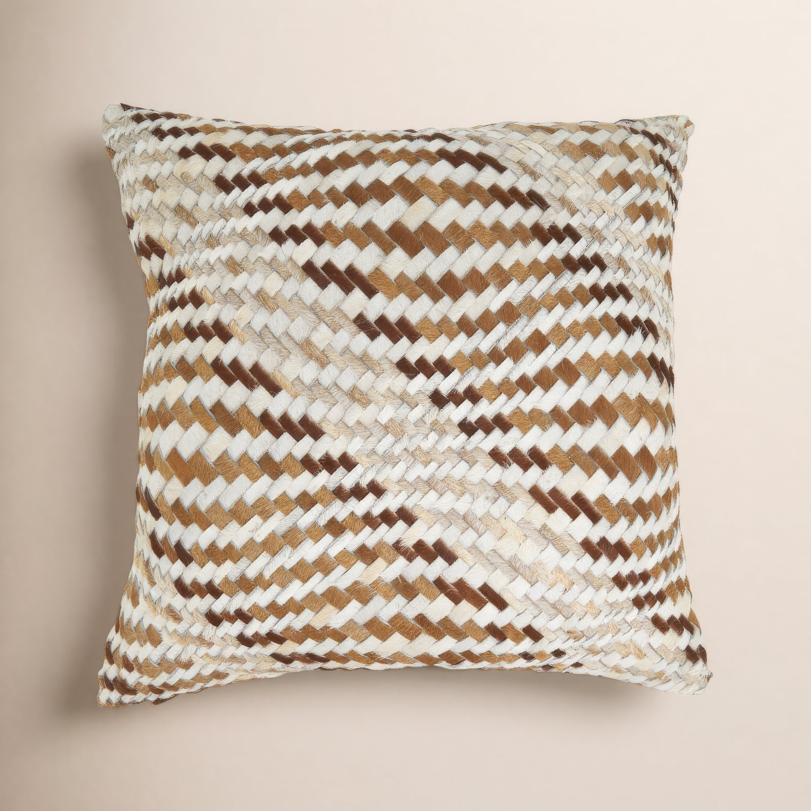 Taffeta 20" x 20" Genuine Leather Pillow Cover, Polyester