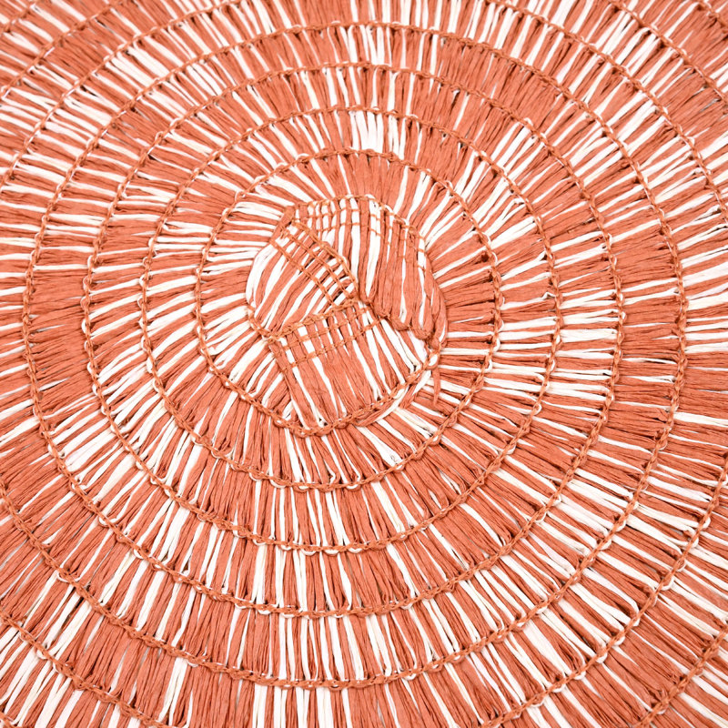 Ensemble de 6 napperons de 15 pouces en papier tissé rond, couleur: terre cuite