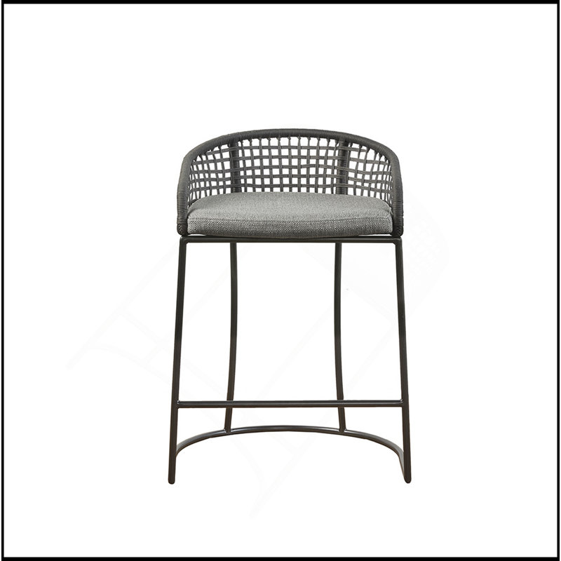 Tabouret de comptoir tissé 25 po, Tissu gris foncé