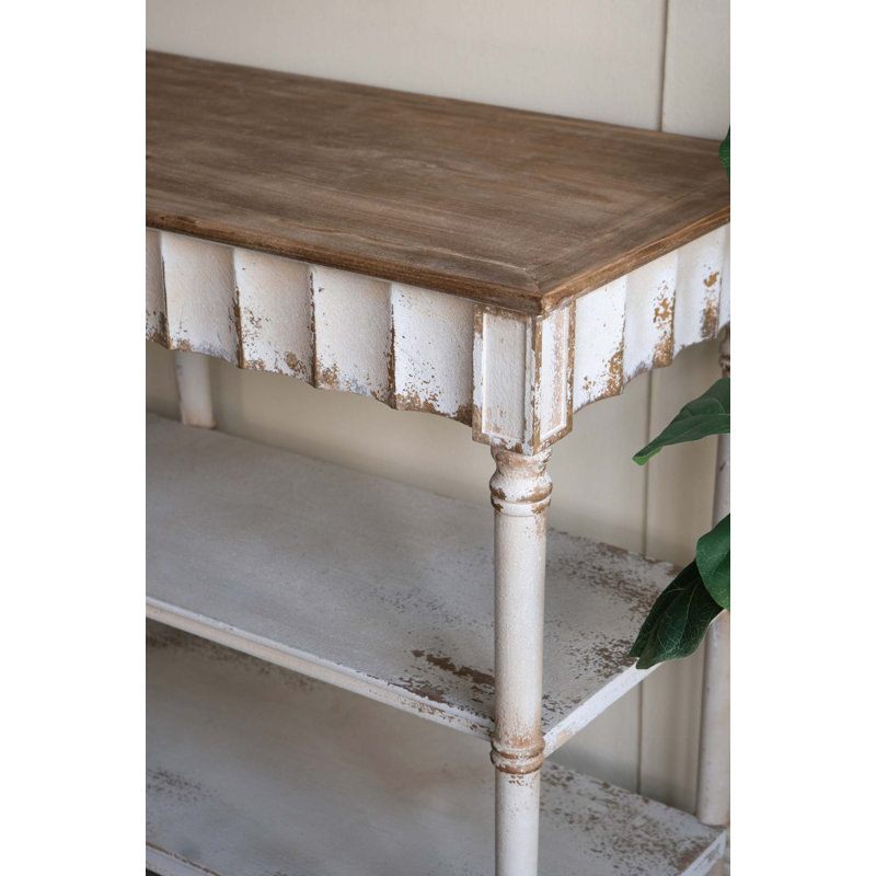 Console 63 x 19,5 x 35,5 po à trois niveaux en bois