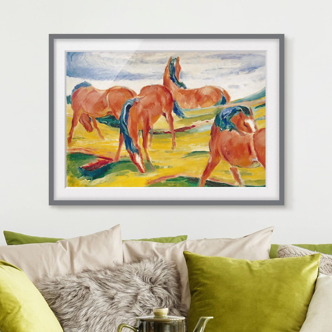 Gerahmtes Poster Grazing Horses