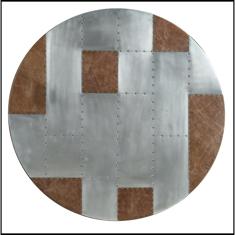 Table de bar à piédestal rétro en aluminium et brun
