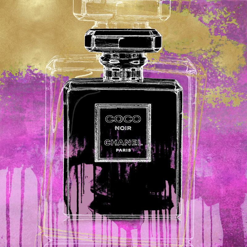 Noir sur rose, H 36 po x l 36 po