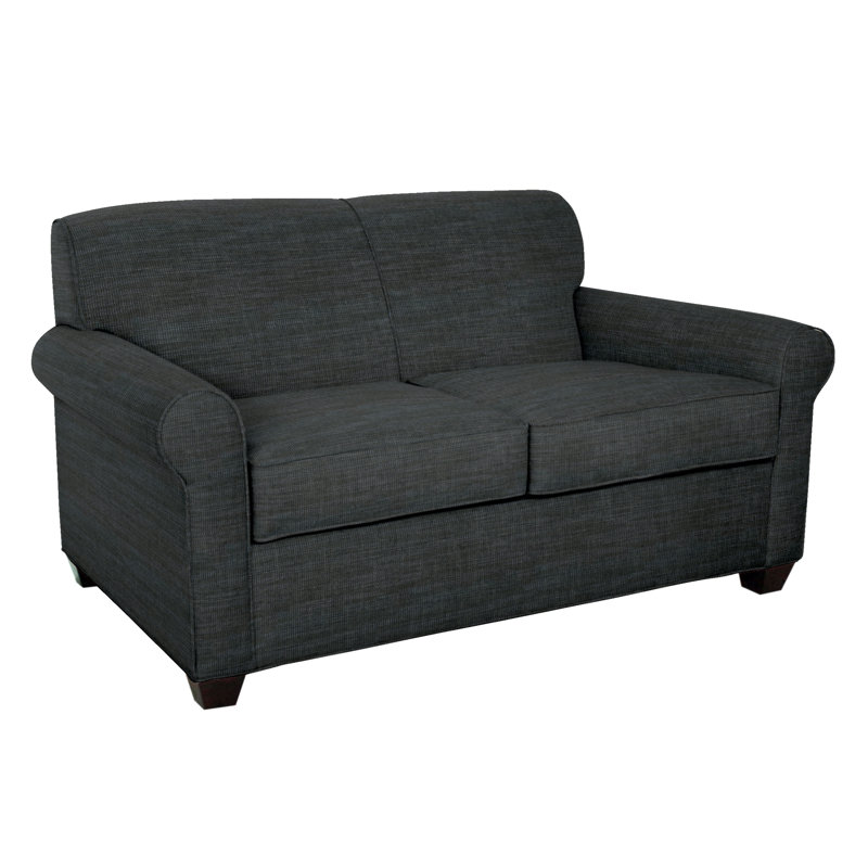 Finn 59" Rolled Arm Loveseat, Ridgecrest Midnight, Montana Walnut