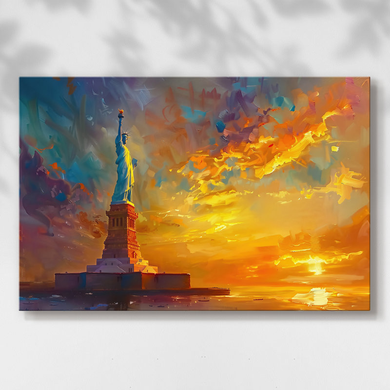 «Golden Hour at Liberty», toile tendue avec châssis - prête à être accrochée, 36X48