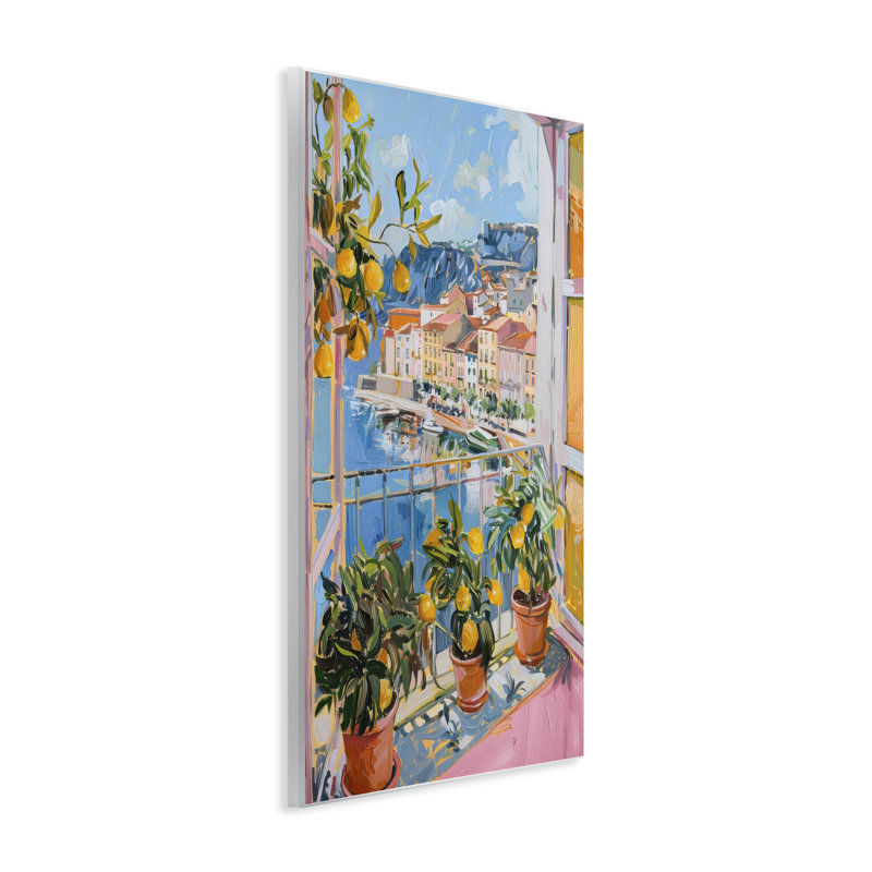 Plaque murale vue sur la mer Seaside Town, design par LSR Design Studio, H 15 po x l 10 po