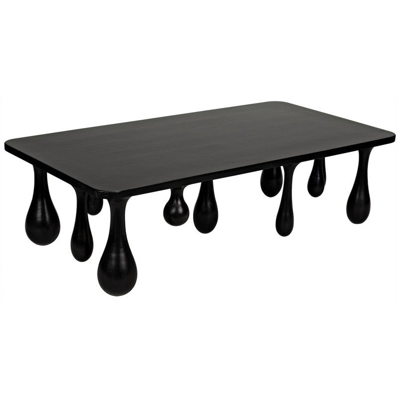 Noir Hand-Rubbed Black Drop Coffee Table, 33x64 in