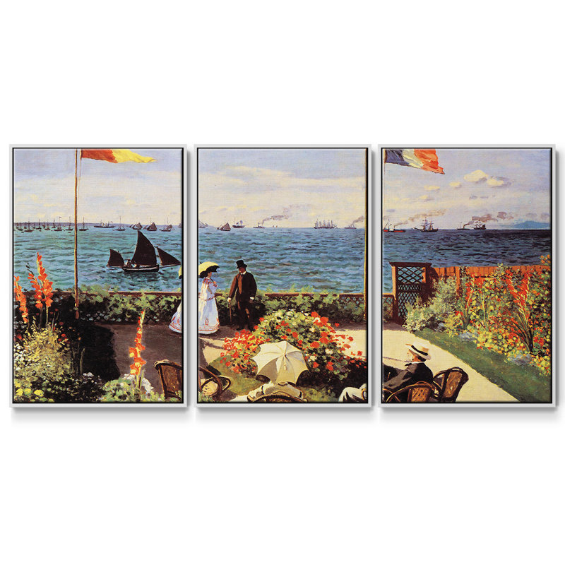 3 pièces Monet, Blanc, H 36 po x l 75 po x P 2 po