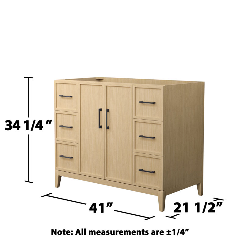 Elan 41'' W Single Bathroom Vanity Base, Tan/Matte Black