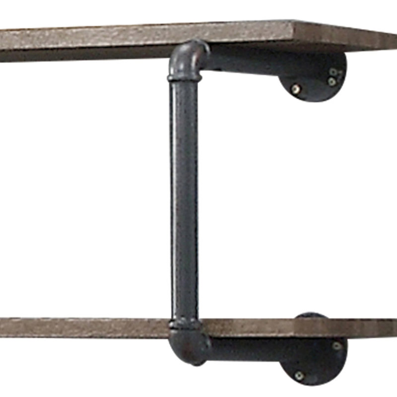 Antique Oak And Sandy Grey Shelf, 2 , Ideal For Displaying Collectibles Decor 2 Decorative Enhances Room Aesthetics