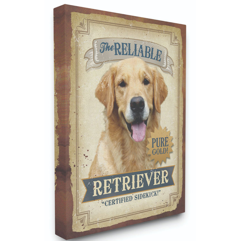 « reliable retriever dog pour chien », impression sur affiche, Toile tendue, H 48 po x l 36 po