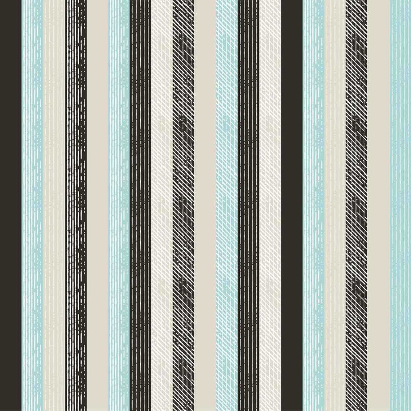 Rouleau de papier peint adhésif Hokendauqua, Bleu / noir, L 126 po x l 24 po