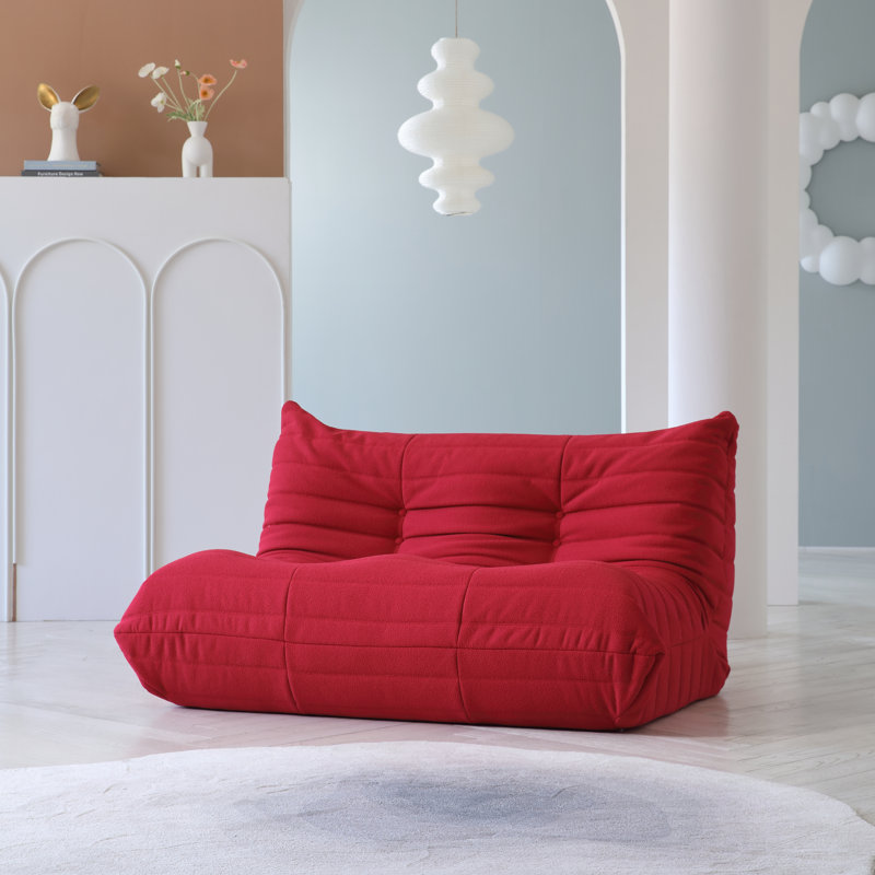 Fauteuil de jeu Aruba, aucun assemblage requis, Velours rouge Teddy