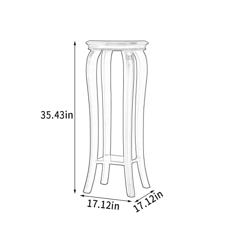Support pour plante et rangement double couche en bois massif