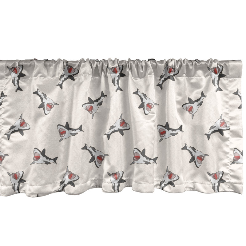 Ensemble de 2 cantonnières à pois Ambesonne Retro White 54 po x 12 po blanc et indigo