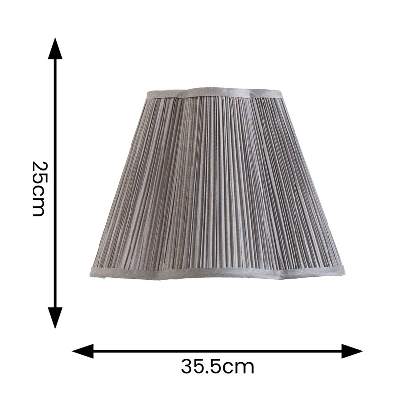 Silk Bell Pendant Shade ( Slip-On ), 25cm H x 35.5cm W x 35.5cm D, Dark Grey