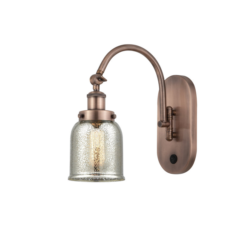Shauna Swing Arm Sconce, Antique Copper, No Bulb Included, Charcoal