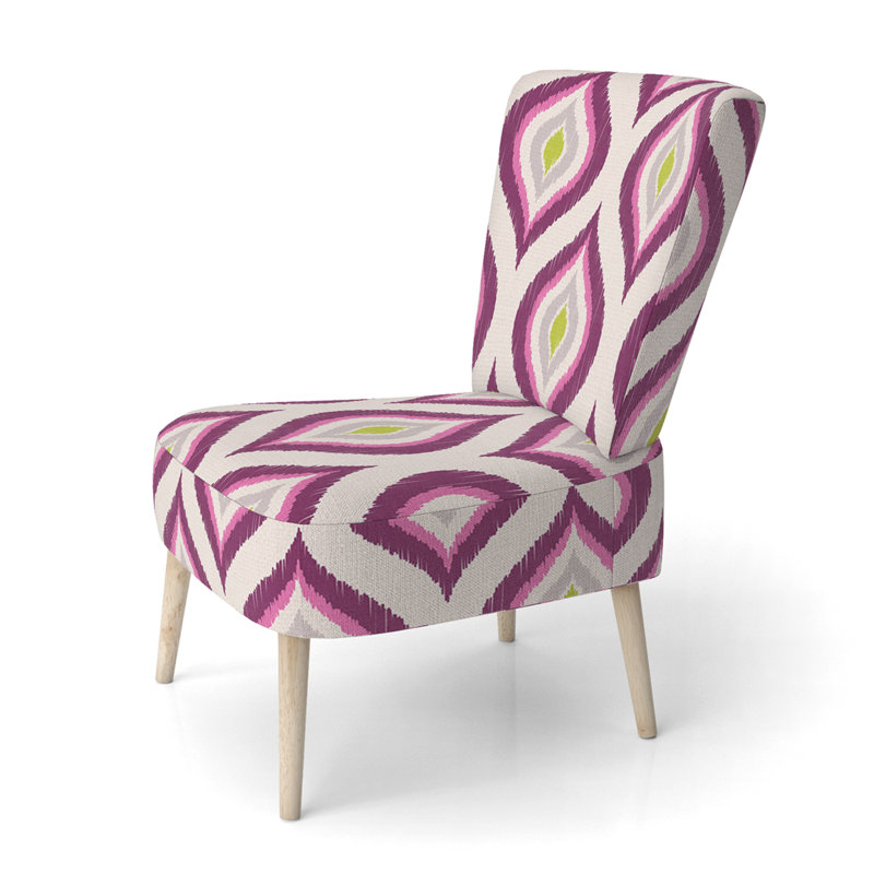 Chaise d'appoint rembourrée à motif mauve à motif abstrait mauve