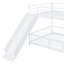 Lit superposé double au-dessus de double avec glissières et barrières de sécurité, blanc