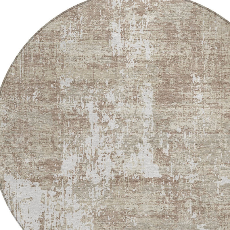 Tapis rond 8 po Taupe