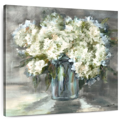 Harnek Harnek blanc et hortensias taupe Sill Life