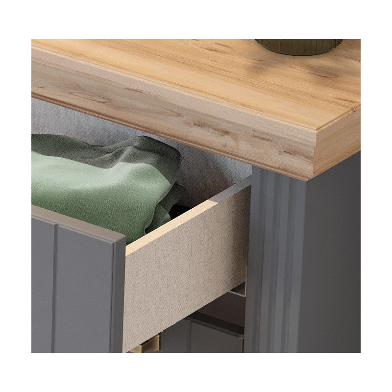 Commode 4 tiroirs l 40 po, gris