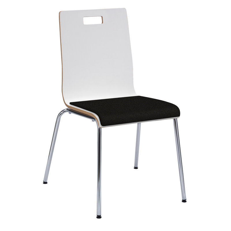 Jive Series Armless Stackable Chair, Tuxedo, Silver