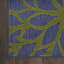 Tapis floral bleu et orange 4 pi x 6 pi tissé à la machine