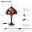 Lampe de table en verre à feuille rouge jaune de 7,87 po de diamètre (ampoule E26 chaude incluse)
