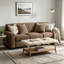 Darya Brown Suede Fabric Sofa w/4 Pillows
