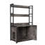 Enceinte de litière pour chat gris avec rangement pour tablette, configuration à double porte et bloc-notes, portes de configuration de salle de bain cachées, armoire intérieure fiable