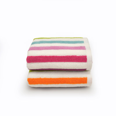 Multicoloured Striped Hand Towels - Pack Of 2