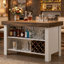 Table de bar en bois 55,12 pouces avec tablettes de rangement, table de bistro Farmhouse Home pour cuisine, bistro-574301974
