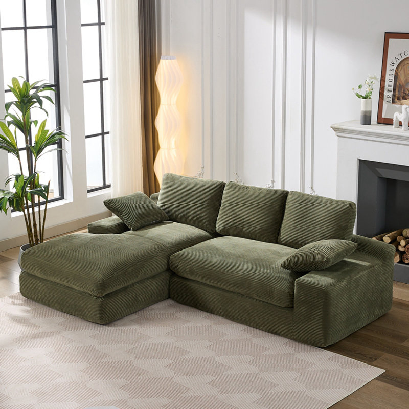 Modular Sectional Living Room Sofa Set, Army Green