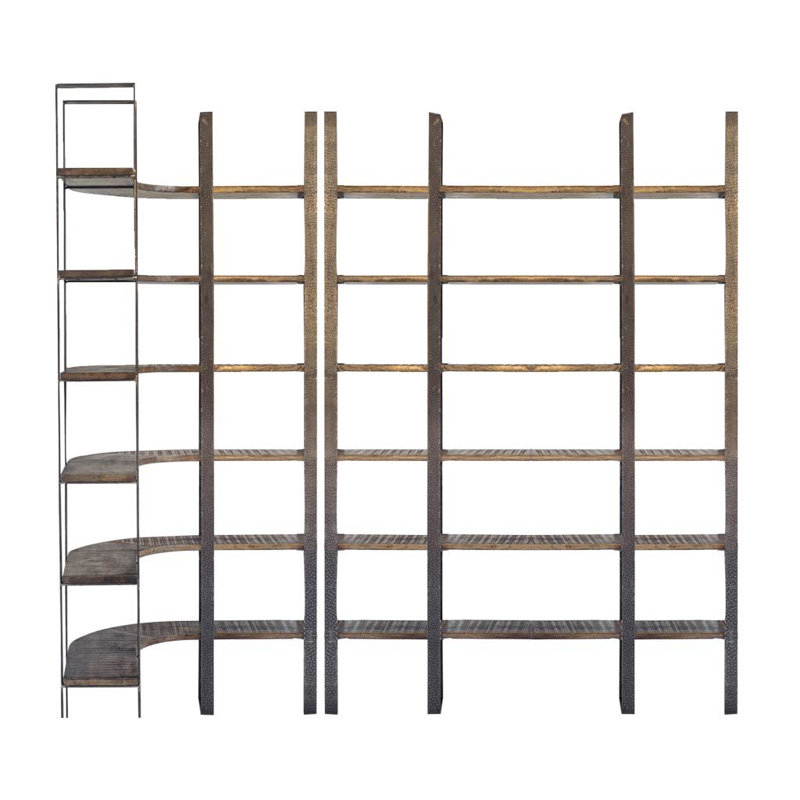 Tauton II 90" Bookcase, Black/Brown