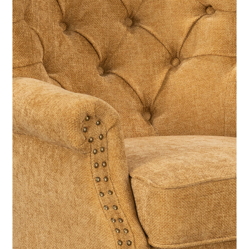Liana Harmonsburg Accent Wingback Chair, Chenille, Mustard