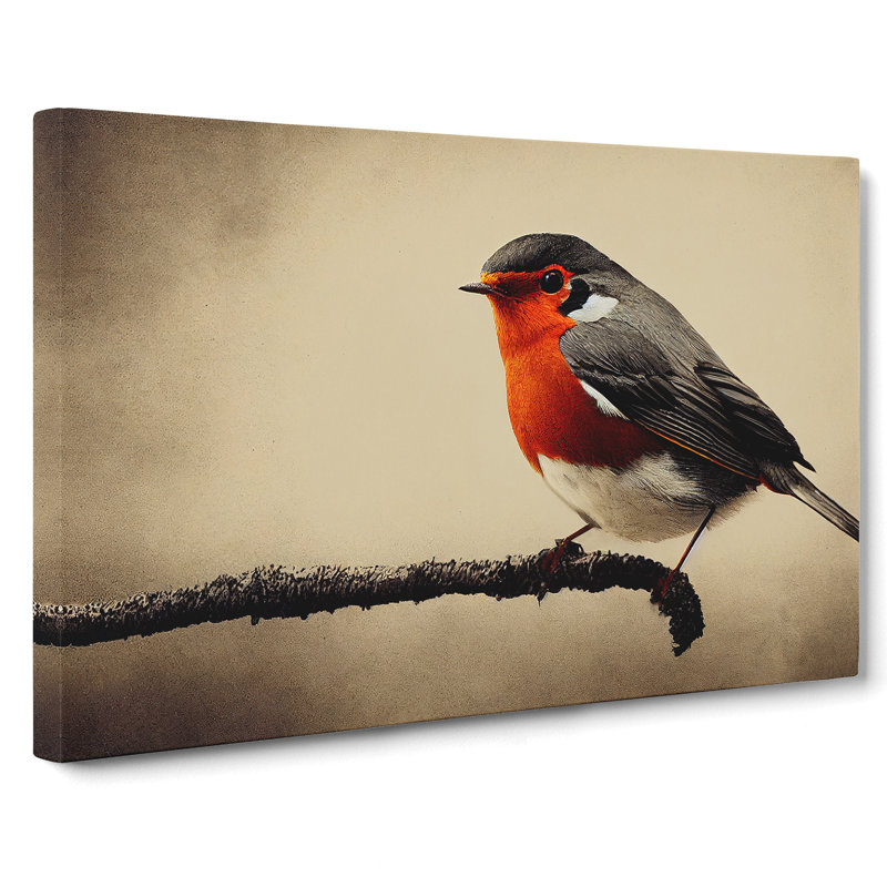 Beautiful Robin Bird - Wrapped Canvas, 35cm H x 50cm W x 3cm D