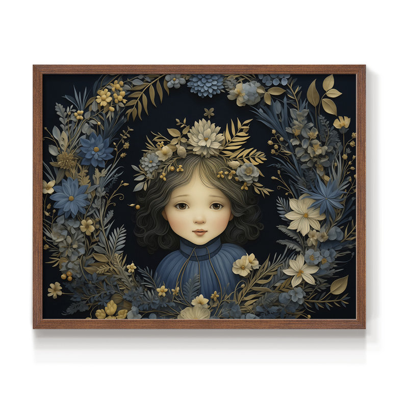 Art de Noël - CCXXIX - Reproduction encadrée - Restickable, H 8 po x l 10 po, Noyer