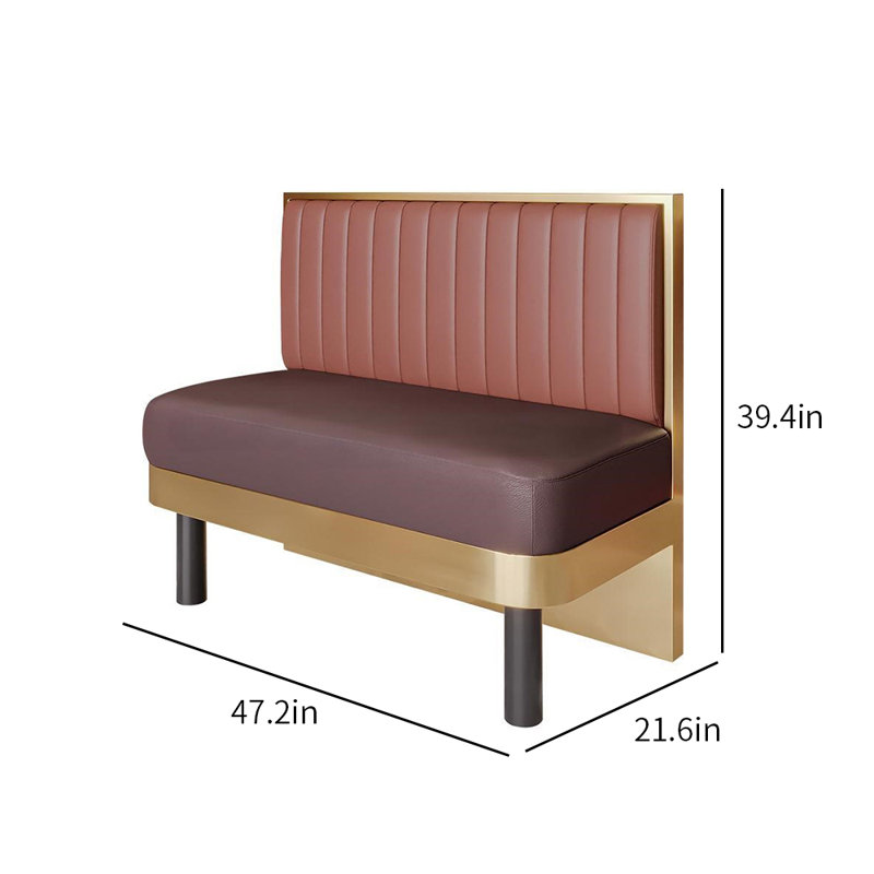 Banc rembourré en similicuir pour restaurant Bar