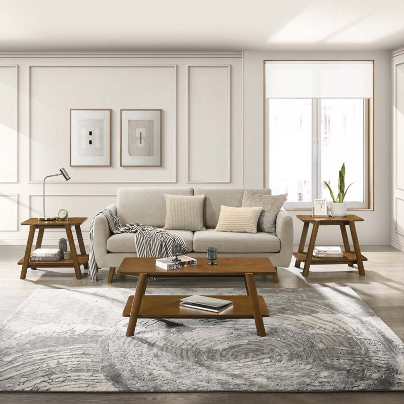 Ensemble de tables basses avec plateau en bois