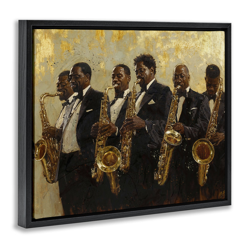 Cadre flottant Golden Era Ensemble, design par Marta Wiley, Cadre flottant noir de jais, H 17 po x l 21 po