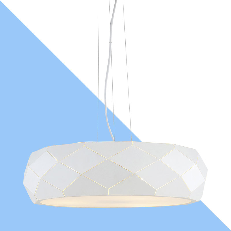Meira 3 - Light Geometric Pendant, White
