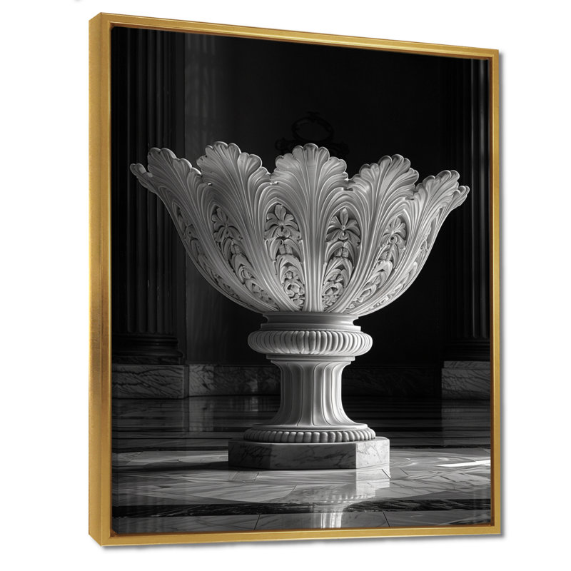 Monochromes d'art architectural Monument I - Monuments, art mural, salon, H 12 po x l 20 po, Cadre flottant doré