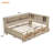 Full Size Wood Practical Daybed With Organizer Shelves And Three Spacious Under Bed Storage Drawers, Antique White Milk Finish-127585151