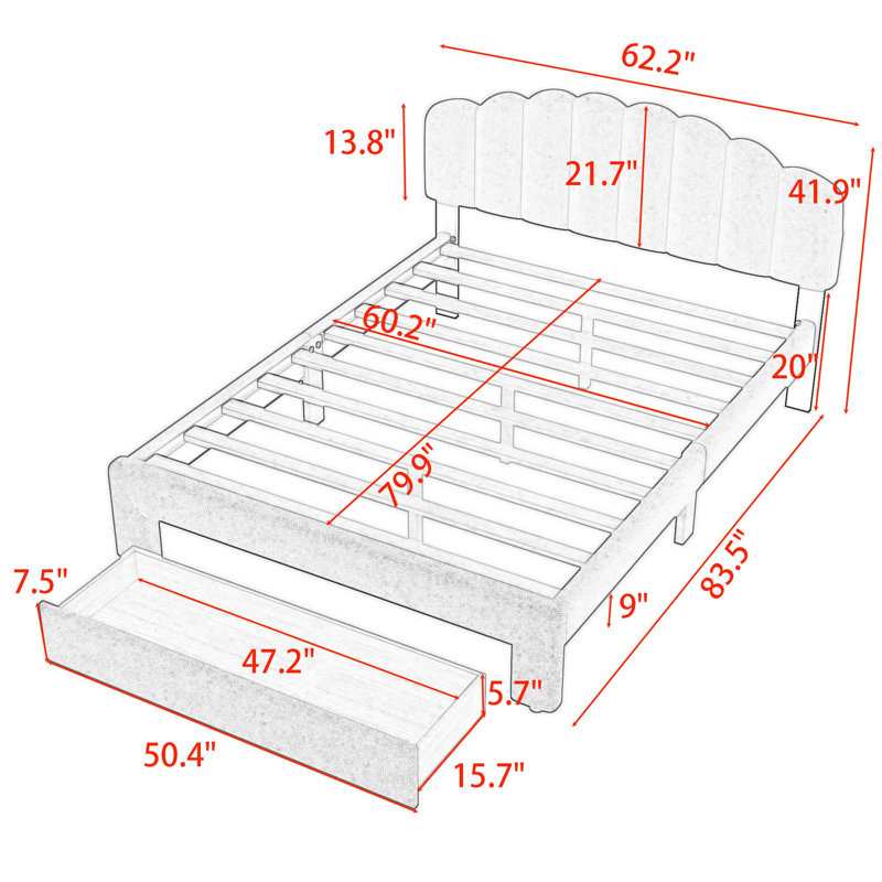 Aureliano Upholstered Platform Storage Bed, Beige